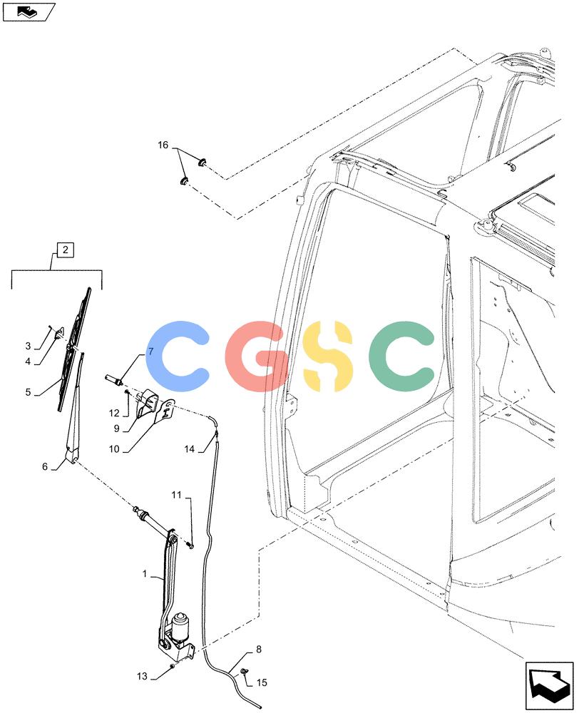 神钢零件查询(ED160 BLADE) - HYDRAULIC EXCAVATOR - ASN LH02-01501 (9/12-12/13) (55.518.AW) - CAB, WINDSHIELD WIPER Kobelco