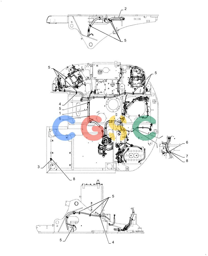 神钢零件查询(ED160 BLADE) - HYDRAULIC EXCAVATOR - ASN LH02-01501 (9/12-12/13) (55.100.DP[01]) - HARNESS, ASSY, UPPER Kobelco