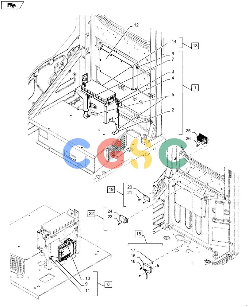 神钢零件查询(ED160 BLADE) - HYDRAULIC EXCAVATOR - ASN LH02-01501 (9/12-12/13) (55.640.AG[01]) - CONTROLLER, CONVERTER Kobelco