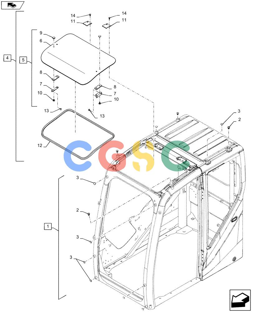 神钢零件查询(ED160 BLADE) - HYDRAULIC EXCAVATOR - ASN LH02-01501 (9/12-12/13) (90.156.AY) - CAB GLASS, ROOF Kobelco