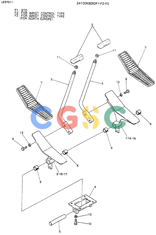 神钢零件查询(K903C) - EXCAVATOR ASN LE5701 (1/87-12/03) (02-009[01]) - REMOTE CONTROL ASSY (MULTI FOR FC MODE) Kobelco