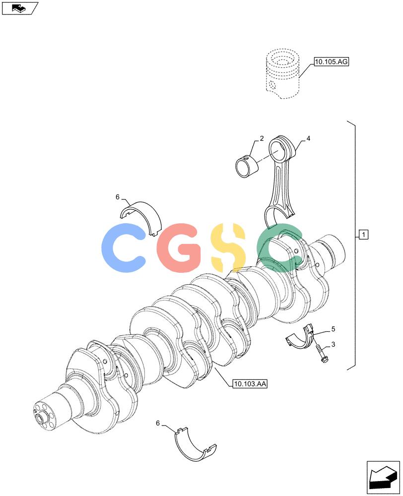 神钢零件查询(F4GE9684G J601) - ENGINE - 504375341 - 84250441 (7/13-) (10.105.AB) - CONNECTING ROD Kobelco