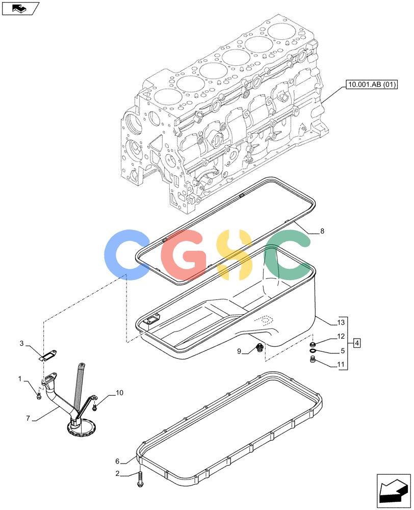 神钢零件查询(F4GE9684G J601) - ENGINE - 504375341 - 84250441 (7/13-) (10.102.AP) - ENGINE OIL PAN Kobelco