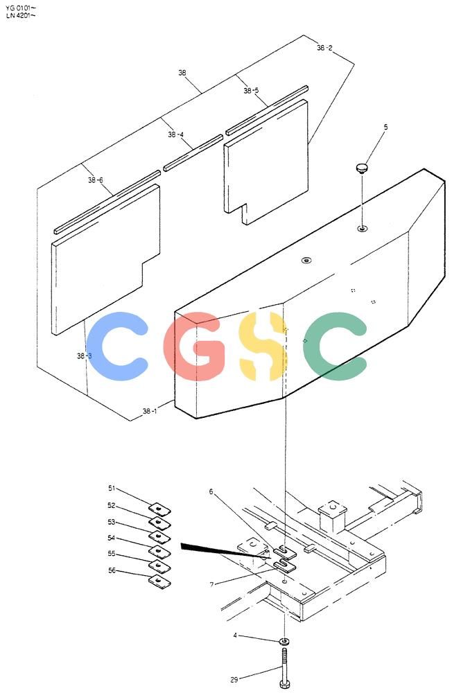 神钢零件查询(K907CLC) - EXCAVATOR BTW YG0101 - YG0500 (1/85-12/03) (01-006) - COUNTER WEIGHT ASSY (FOR SILENCE) Kobelco