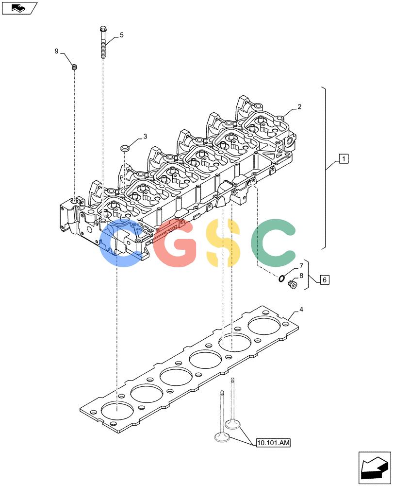 神钢零件查询(F4GE9684G J601) - ENGINE - 504375341 - 84250441 (7/13-) (10.101.AA) - CYLINDER HEAD Kobelco