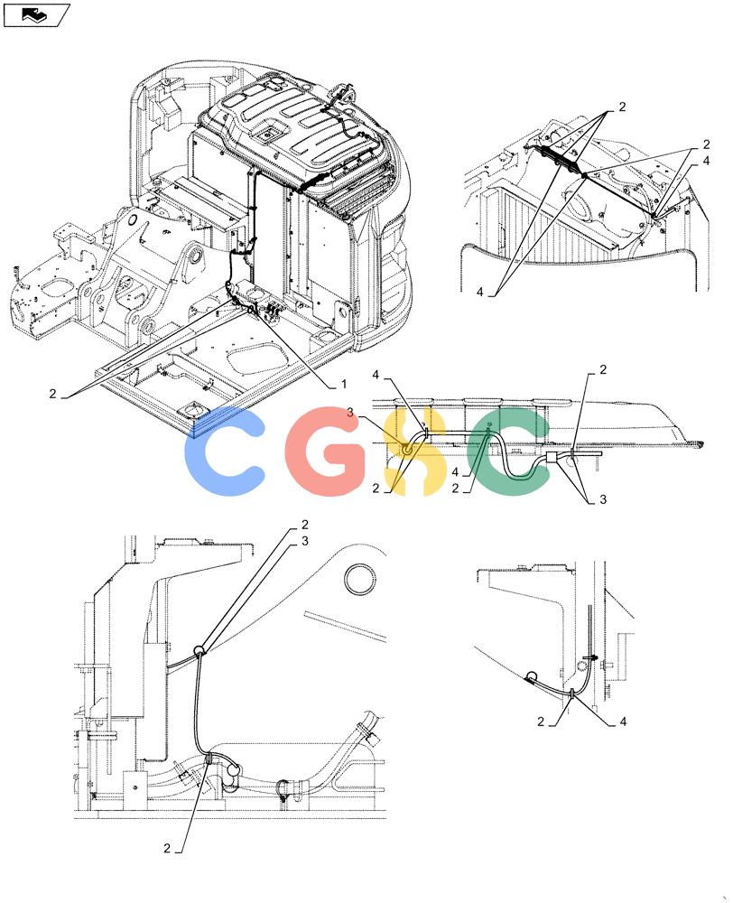 神钢零件查询(ED160 BLADE) - HYDRAULIC EXCAVATOR - ASN LH02-01501 (9/12-12/13) (55.530.AD[01]) - HARNESS, MONITOR, REAR Kobelco