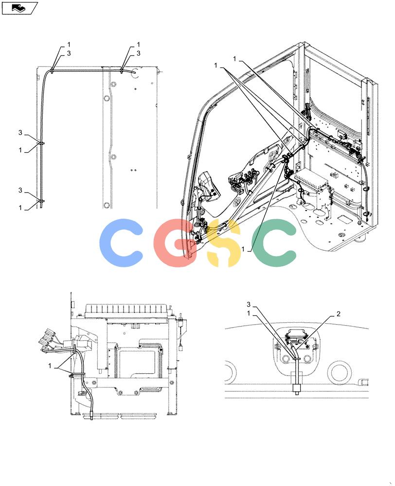 神钢零件查询(ED160 BLADE) - HYDRAULIC EXCAVATOR - ASN LH02-01501 (9/12-12/13) (55.530.AD[02]) - HARNESS, MONITOR, REAR Kobelco