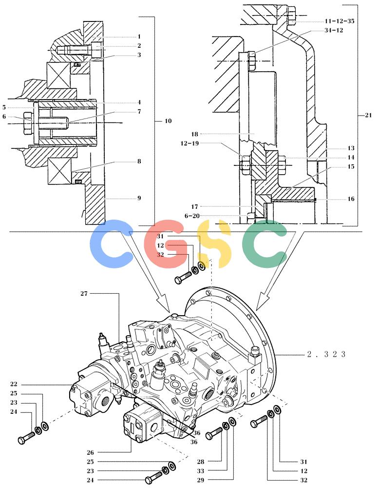 纽荷兰零件查询(FD80) - CRAWLER DOZER (1/98-) (2.325[01]) - HYDROSTATIC DRIVE POMPS New Holland Constructuion
