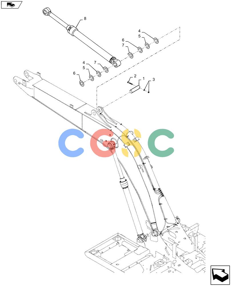 神钢零件查询(ED160 BLADE) - HYDRAULIC EXCAVATOR - ASN LH02-01501 (9/12-12/13) (35.737.AA[01]) - ARM, CYLINDER, ATTACHMENT Kobelco