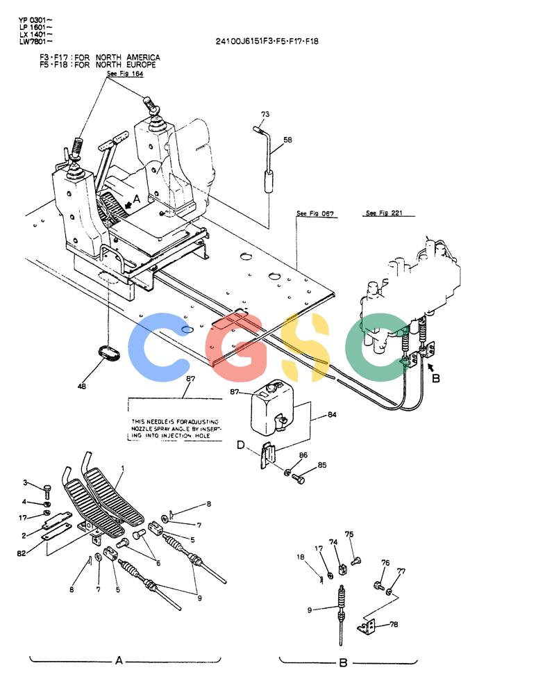 神钢零件查询(K905ALC) - EXCAVATOR ASN YP0301 (1/86-12/03) (03-002[01]) - CONTROL ASSY (WRIST CONTROL) Kobelco