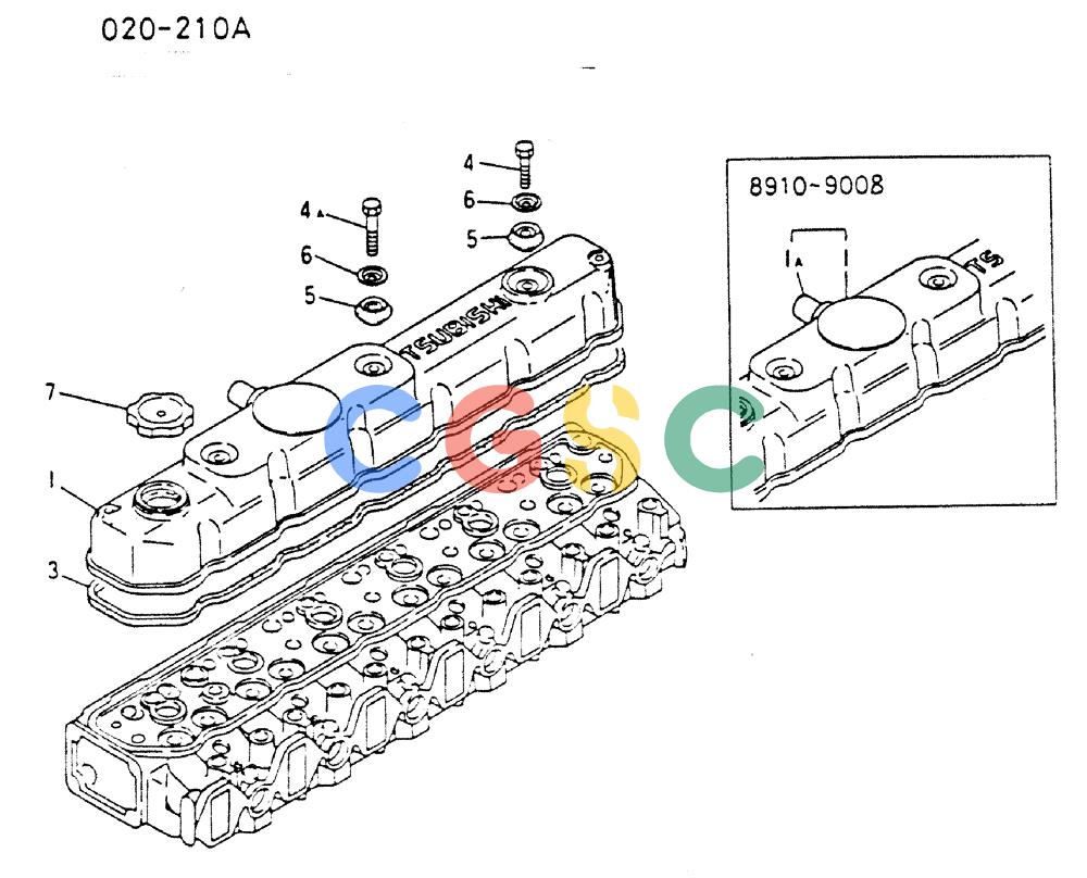 神钢零件查询(MD200C) - EXCAVATOR BTW YQU0701 - YQU2000 (1/80-12/06) (17-010) - ROCKER COVER Kobelco