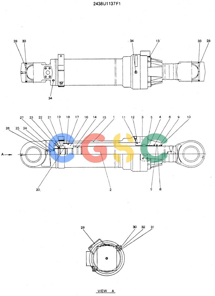 神钢零件查询(MD240C) - EXCAVATOR ASN LLU00601 (1/80-12/06) (15-003) - CYLINDER ASSY (ARM) Kobelco