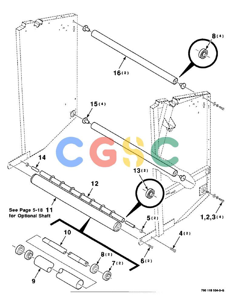 凯斯零件查询(8465) - CASE IH AUTO ROUND BALER (1/91-12/97) (5-14) - TAILGATE ROLLER ASSEMBLY, SERIAL NUMBER CFH0078355 AND LATER Case Agriculture