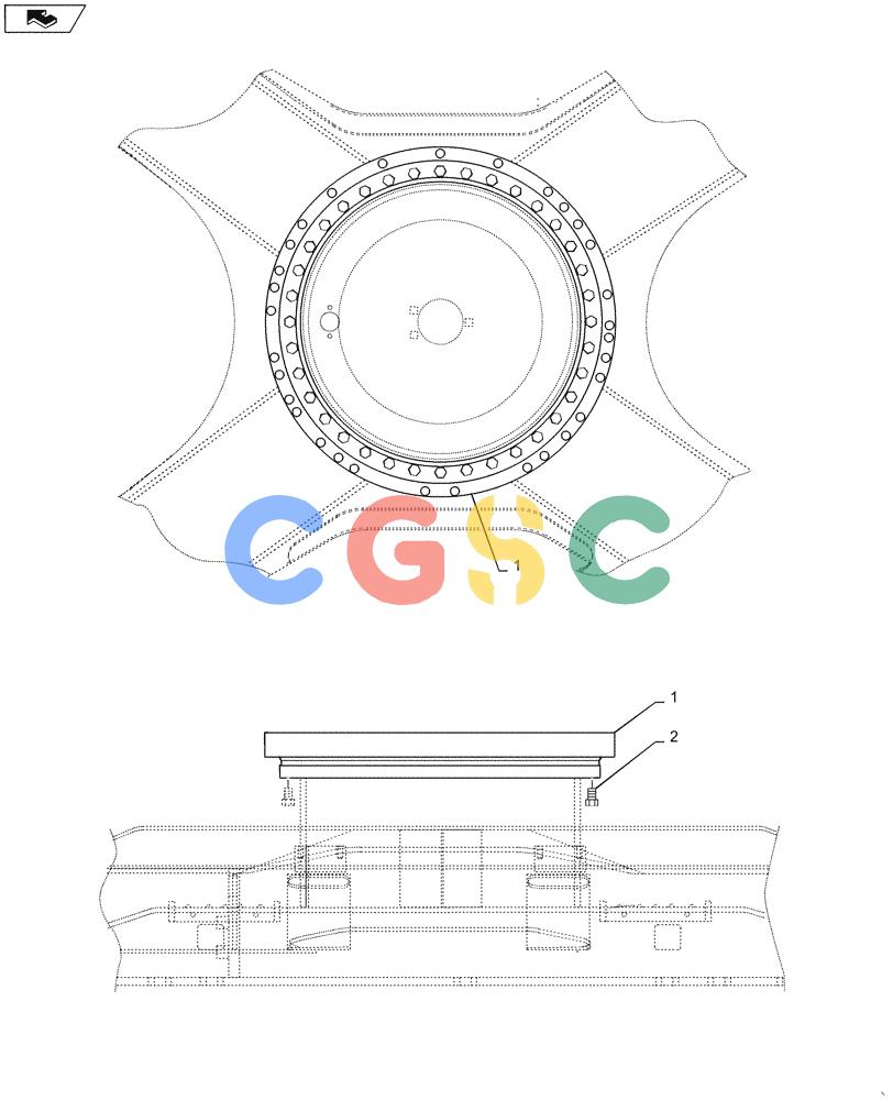 神钢零件查询(ED160 BLADE) - HYDRAULIC EXCAVATOR - ASN LH02-01501 (9/12-12/13) (39.103.AF) - SLEWING RING, ATTACHMENT Kobelco