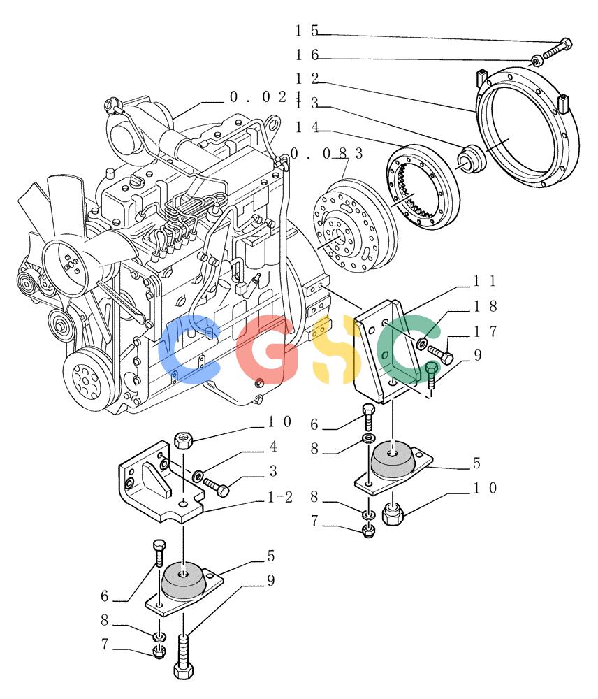 纽荷兰零件查询(DC180.B) - CRAWLER DOZER TIER 2 (3/03-) (0.505[05]) - SUSPENSION - ENGINE New Holland Constructuion