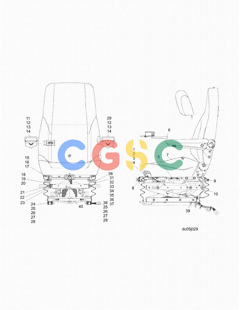 纽荷兰零件查询(EH160) - CRAWLER EXCAVATOR (9/03-) (09 -97[00]) - SEAT ASSEMBLY (YM25MU0007F1 FOR E160/E215) New Holland Constructuion