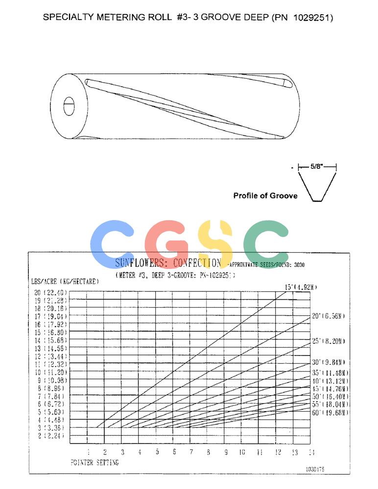凯斯零件查询(3503) - CONCORD AIR SYSTEM (1/96-12/00) (D25) - SPECIALTY METERING ROLL #3 - 3 GROOVE DEEP (PN 1029251) Case Agriculture