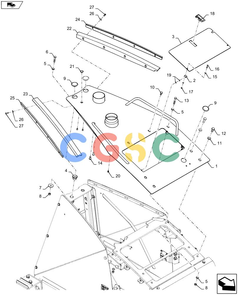纽荷兰零件查询(D150C XLT) - CRAWLER DOZER - TIER 4A (10/13-) (90.100.AU[01]) - TOP COVER, HOOD New Holland Constructuion