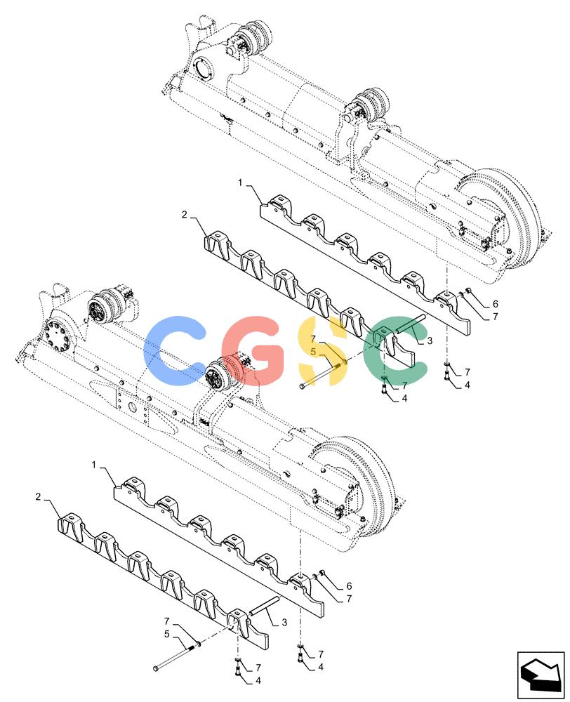纽荷兰零件查询(D180C WT/LGP) - CRAWLER DOZER - TIER 4A (12/13-) (48.130.AW [02]) - ROCK GUARD, XLT/LGP New Holland Constructuion