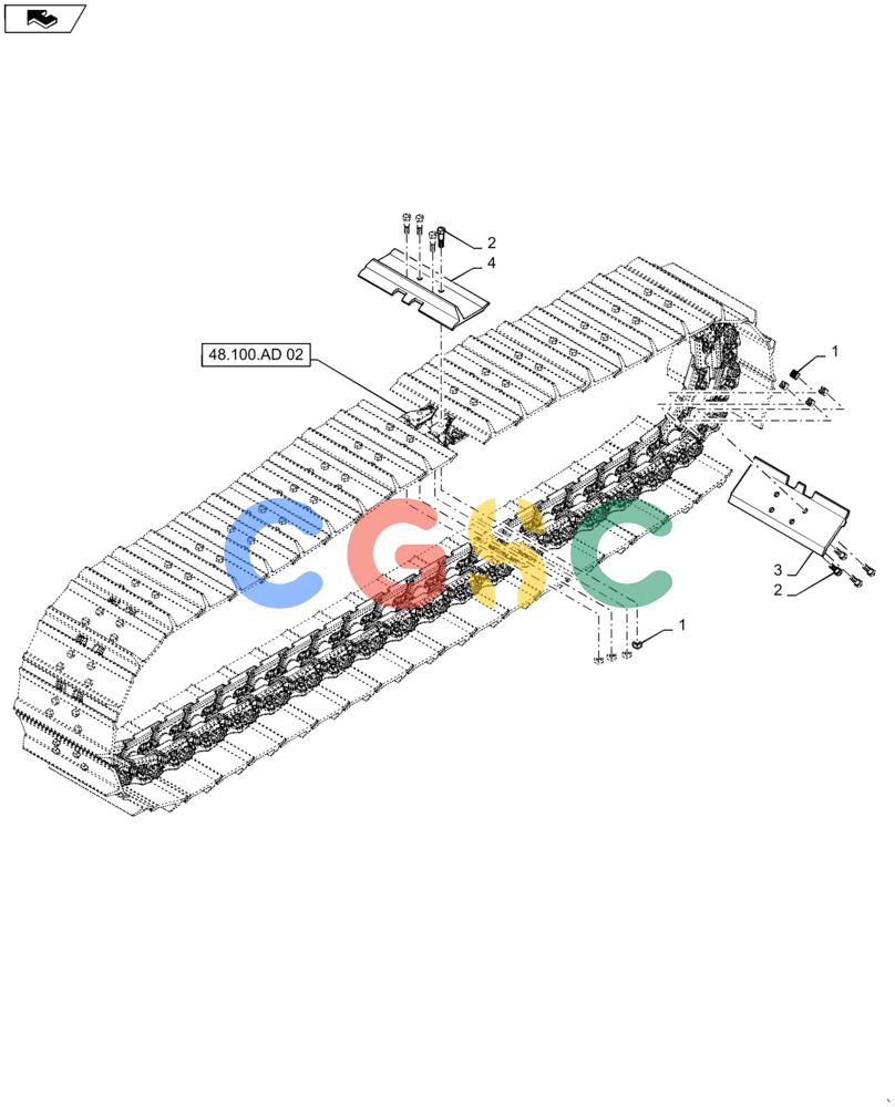 纽荷兰零件查询(D150C XLT) - CRAWLER DOZER - TIER 4A (10/13-) (48.100.AD[01]) - CHAIN LINK, CLT 22" CLOSED SHOES New Holland Constructuion