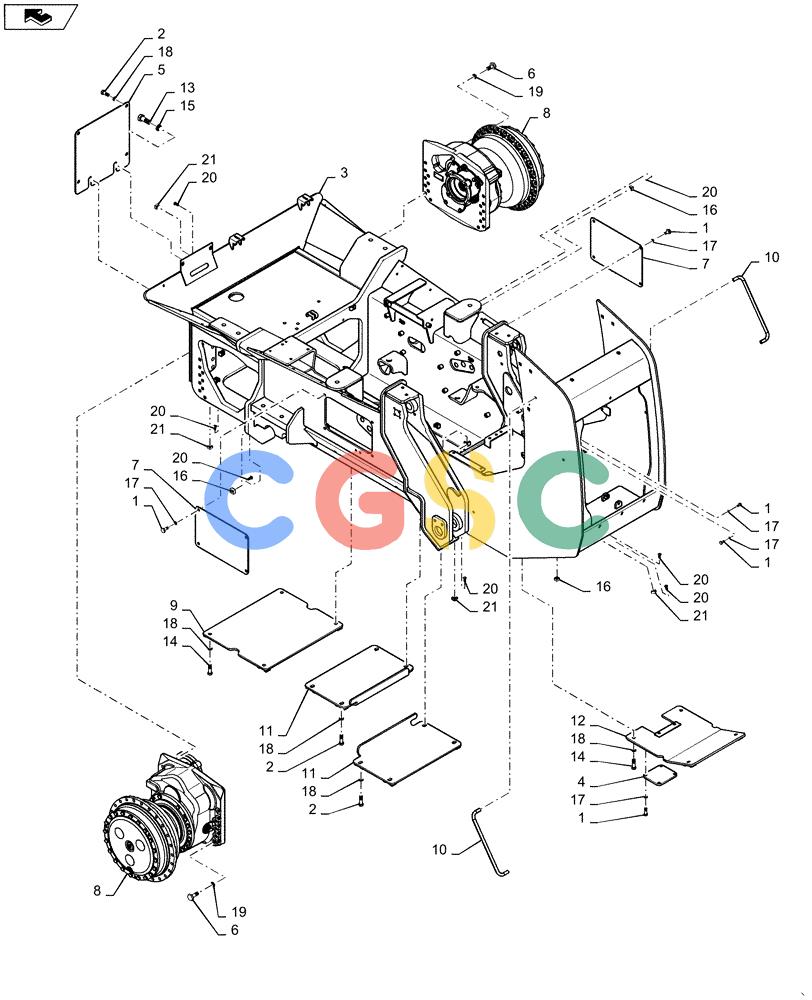 纽荷兰零件查询(D125C LT) - CRAWLER DOZER - TIER 4A (10/13-) (39.100.AB[01]) - MAIN FRAME, PAT, NARROW New Holland Constructuion