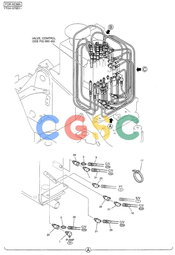 纽荷兰零件查询(BREAKER) - NIBBLER/BREAKER ATTACHMENT - E70SR ASN YT04-07001 (01-028[01]) - CONTROL LINES, MAIN (BREAKER) New Holland Constructuion