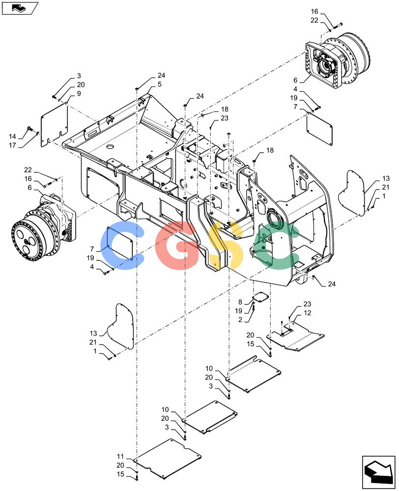 纽荷兰零件查询(D180C XLT) - CRAWLER DOZER - TIER 4A (12/13-) (39.100.AB[02]) - MAIN FRAME, BD, WIDE New Holland Constructuion