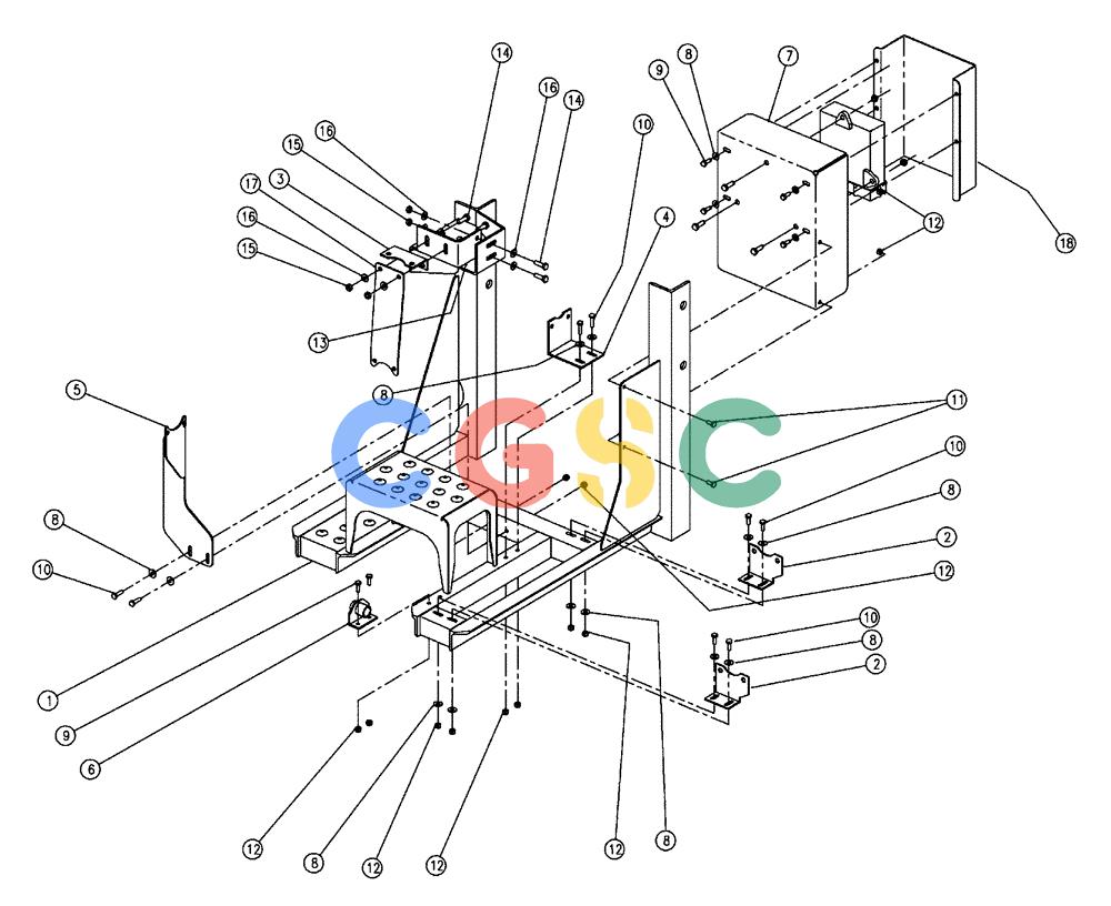 凯斯零件查询(FLX810) - FLEX-AIR APPLICATOR (10/03-8/09) (10-018) - PUMP STATION GROUP BRACKET, 60’ & 70’ Case Agriculture