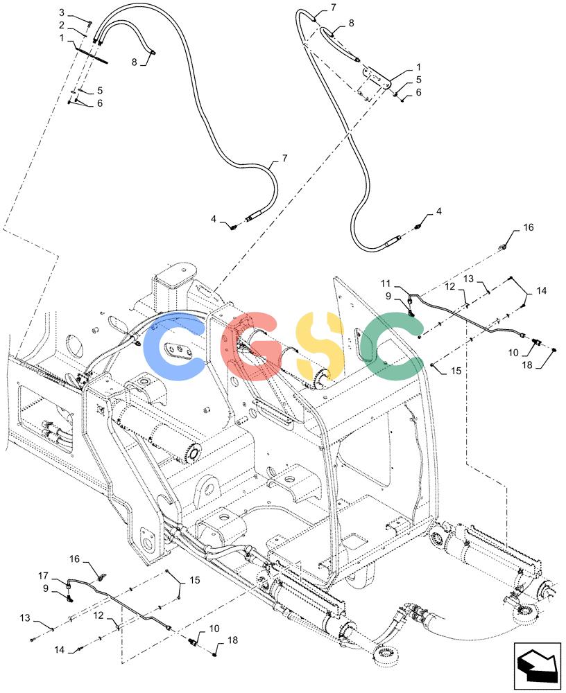 纽荷兰零件查询(D180C XLT) - CRAWLER DOZER - TIER 4A (12/13-) (71.460.AB [02]) - GREASE, HOSE New Holland Constructuion