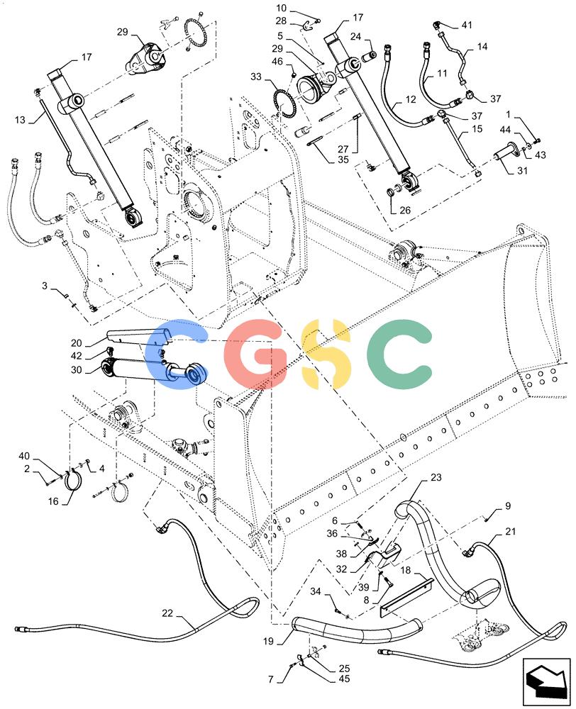 纽荷兰零件查询(D180C XLT) - CRAWLER DOZER - TIER 4A (12/13-) (35.741.AA [01]) - LIFT CYLINDER (BD) LT New Holland Constructuion