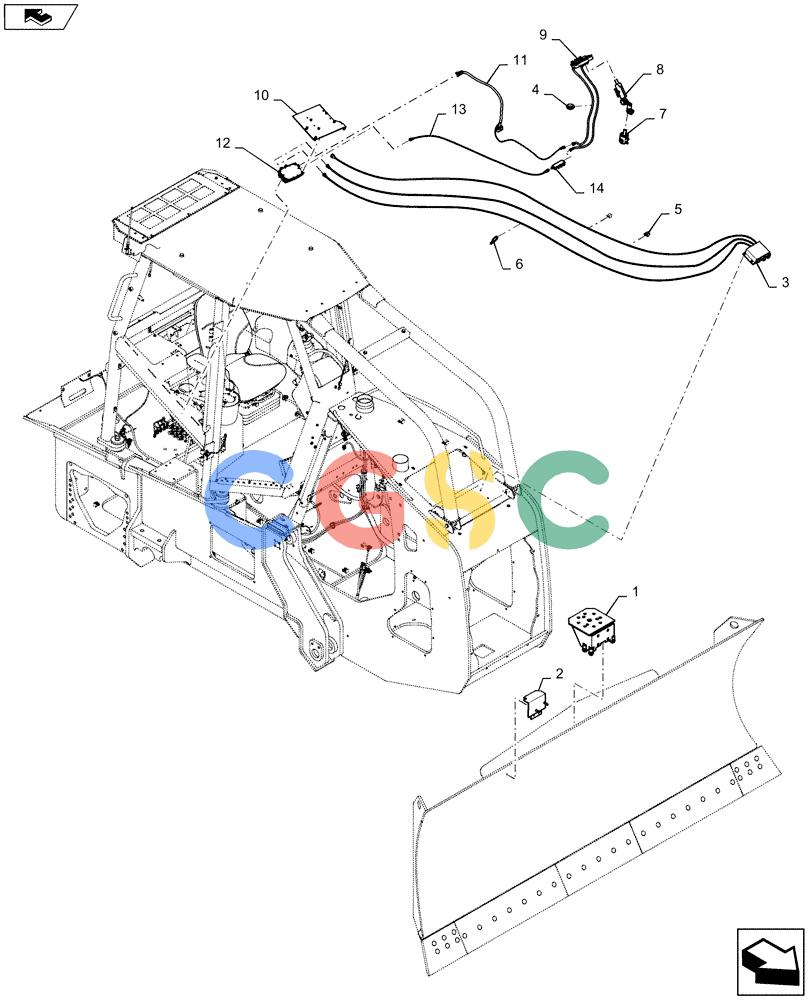 纽荷兰零件查询(D180C XLT) - CRAWLER DOZER - TIER 4A (12/13-) (55.680.AA[03]) - BLADE, GUIDE, LEICA READY New Holland Constructuion