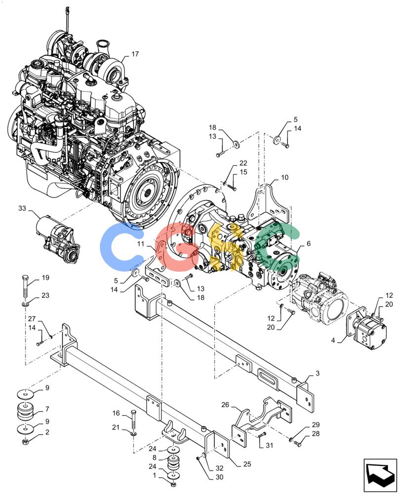 纽荷兰零件查询(D180C XLT) - CRAWLER DOZER - TIER 4A (12/13-) (10.001.AK [01]) - ENGINE New Holland Constructuion
