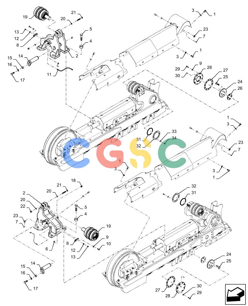纽荷兰零件查询(D180C WT/LGP) - CRAWLER DOZER - TIER 4A (12/13-) (48.138.AB[02]) - UNDERCARRIAGE, LT New Holland Constructuion