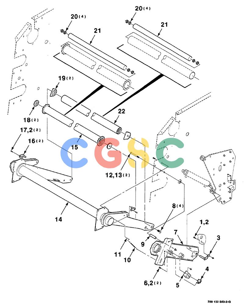 凯斯零件查询(RS561A) - CASE IH ROUND BALER (1/99-12/00) (6-010) - BALE TENSIONING ROLLER ASSEMBLY Case Agriculture