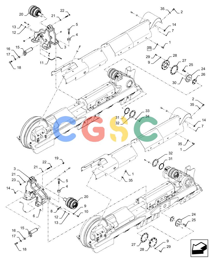 纽荷兰零件查询(D180C WT/LGP) - CRAWLER DOZER - TIER 4A (12/13-) (48.138.AB[01]) - UNDERCARRIAGE XLT, LGP New Holland Constructuion