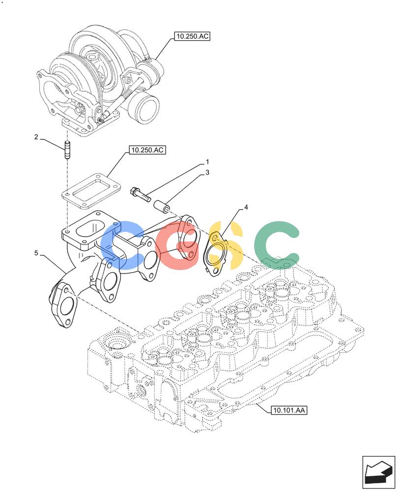 神钢零件查询(F4HFE413P A001) - ENGINE - 5801655811 - 47426272 (11/13-) (10.254.AC) - EXHAUST MANIFOLD Kobelco