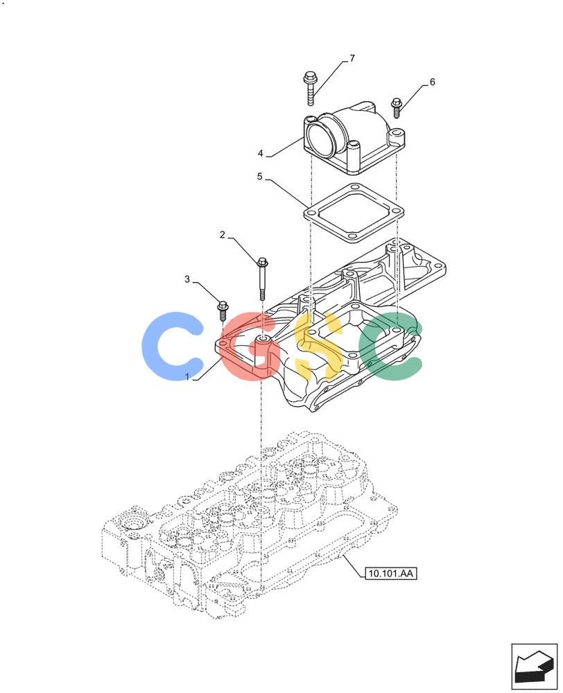 神钢零件查询(F4HFE413P A001) - ENGINE - 5801655811 - 47426272 (11/13-) (10.254.AM) - AIR INTAKE, MANIFOLD Kobelco
