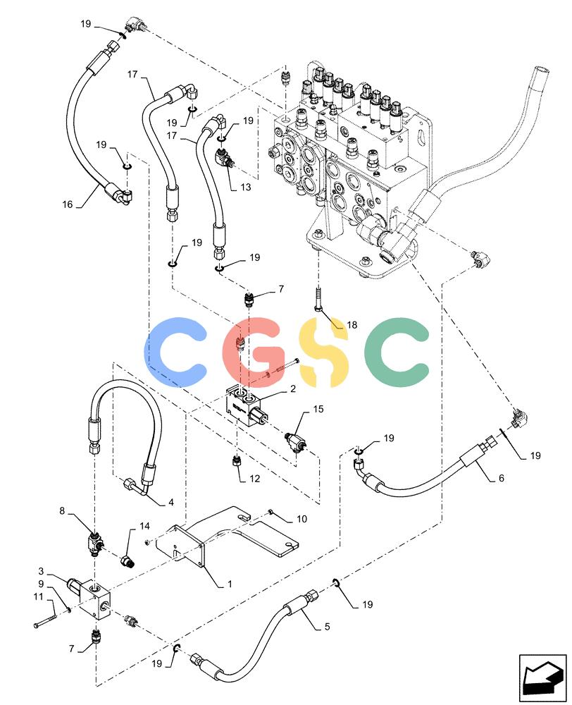 纽荷兰零件查询(D180C XLT) - CRAWLER DOZER - TIER 4A (12/13-) (35.353.AD[01]) - VALVE, FLUSHING AND P REDUCING New Holland Constructuion