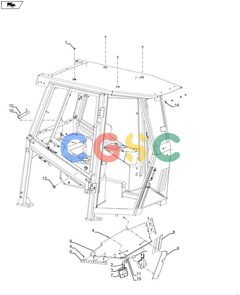 纽荷兰零件查询(D180C XLT) - CRAWLER DOZER - TIER 4A (12/13-) (90.160.AF[01]) - CAB INTERIOR TRIM New Holland Constructuion
