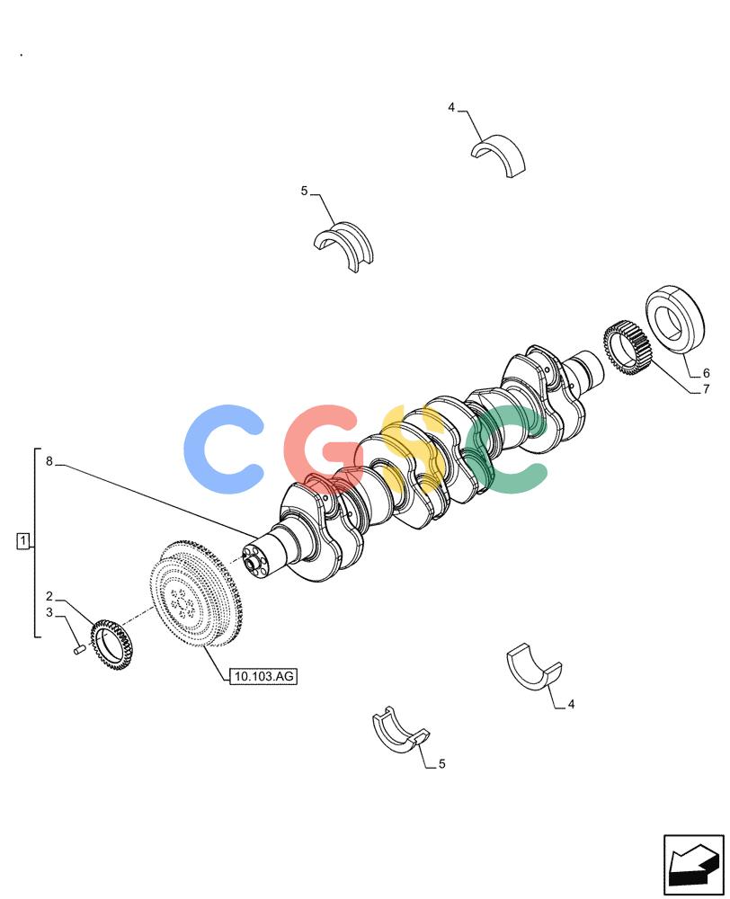 神钢零件查询(F4HFE413P A001) - ENGINE - 5801655811 - 47426272 (11/13-) (10.103.AA) - CRANKSHAFT Kobelco