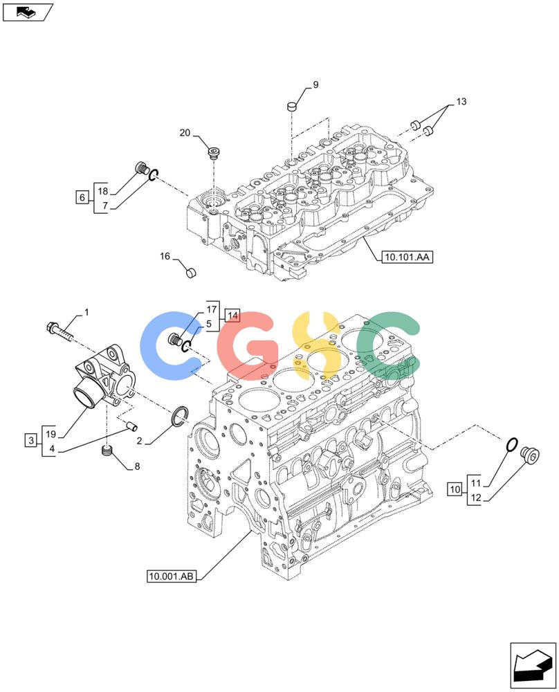 神钢零件查询(F4HFE413P A001) - ENGINE - 5801655811 - 47426272 (11/13-) (10.400.AE) - ENGINE, COOLING SYSTEM LINE Kobelco
