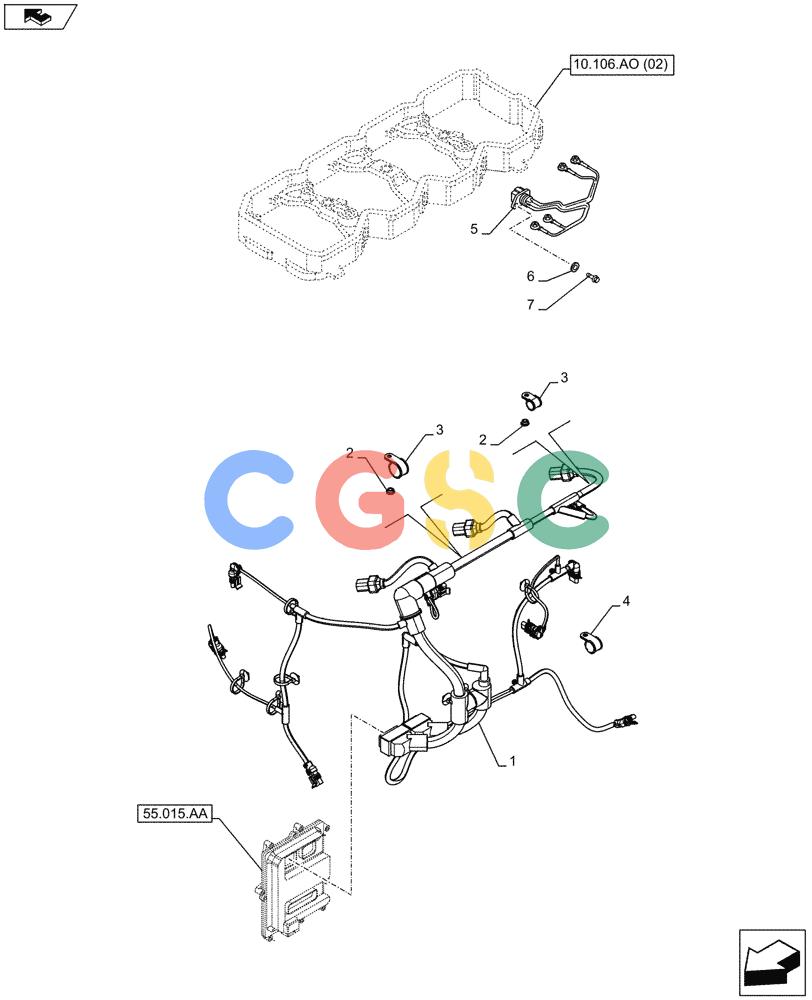 神钢零件查询(F4HFE413P A001) - ENGINE - 5801655811 - 47426272 (11/13-) (55.010.AA) - ENGINE, CABLE Kobelco