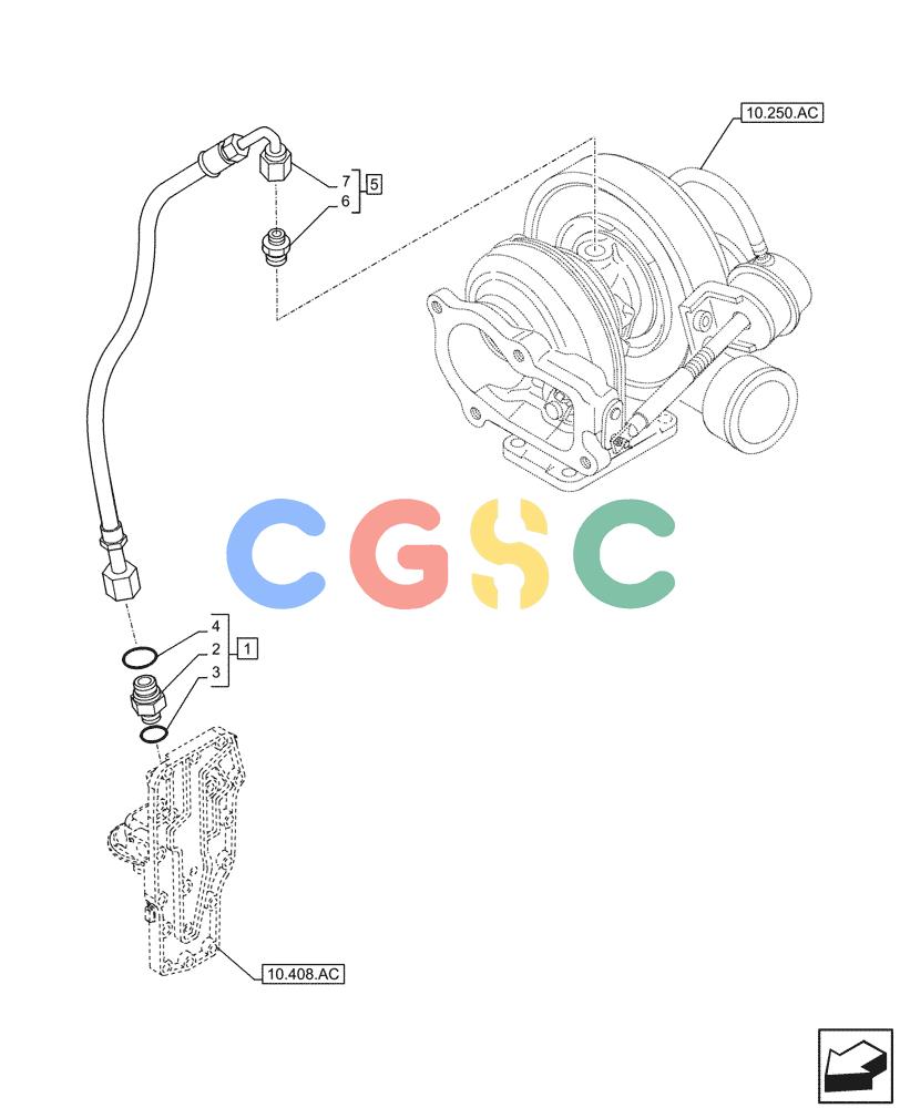 神钢零件查询(F4HFE413P A001) - ENGINE - 5801655811 - 47426272 (11/13-) (10.250.AD) - TURBOCHARGER LINE Kobelco
