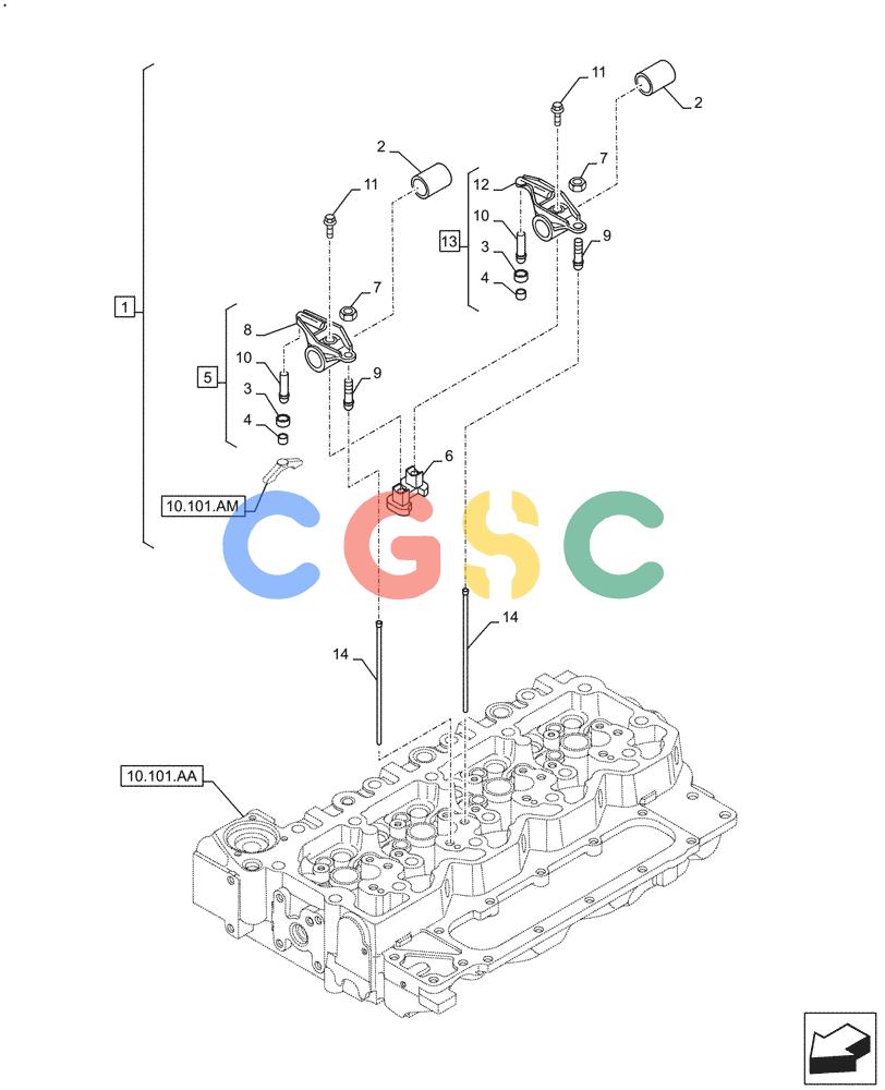 神钢零件查询(F4HFE413P A001) - ENGINE - 5801655811 - 47426272 (11/13-) (10.106.AO[01]) - ROCKER ARM Kobelco