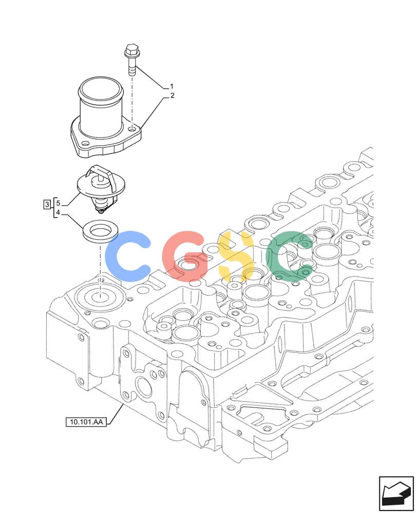 神钢零件查询(F4HFE413P A001) - ENGINE - 5801655811 - 47426272 (11/13-) (10.400.BC) - THERMOSTAT Kobelco