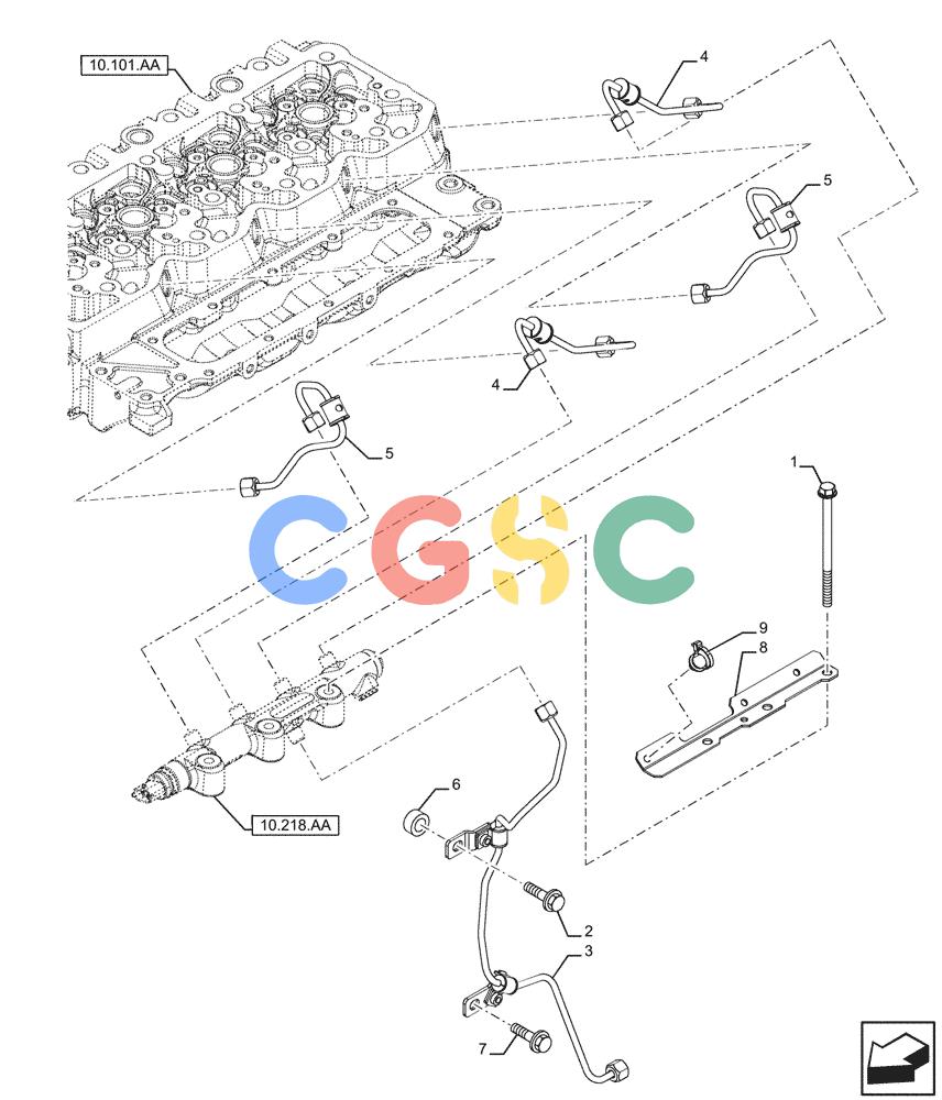 神钢零件查询(F4HFE413P A001) - ENGINE - 5801655811 - 47426272 (11/13-) (10.218.AI[01]) - FUEL LINE, PIPE Kobelco