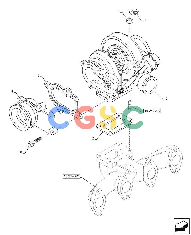 神钢零件查询(F4HFE413P A001) - ENGINE - 5801655811 - 47426272 (11/13-) (10.250.AC) - TURBOCHARGER Kobelco