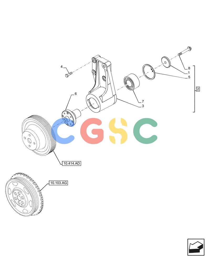 神钢零件查询(F4HFE413P A001) - ENGINE - 5801655811 - 47426272 (11/13-) (10.414.AC) - FAN, DRIVE Kobelco