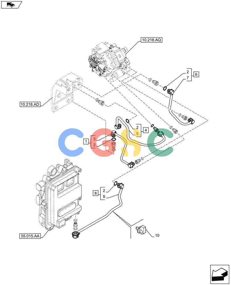 神钢零件查询(F4HFE413P A001) - ENGINE - 5801655811 - 47426272 (11/13-) (10.210.AF) - FUEL LINE Kobelco
