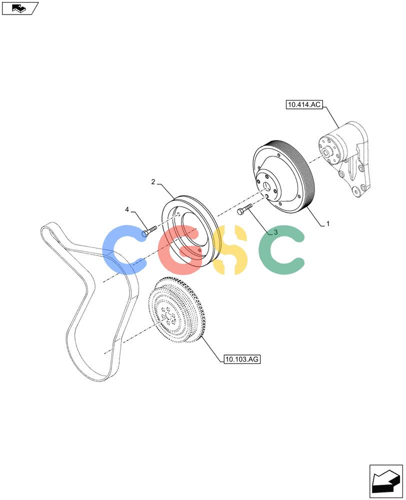 神钢零件查询(F4HFE413P A001) - ENGINE - 5801655811 - 47426272 (11/13-) (10.414.AD) - FAN, PULLEY Kobelco